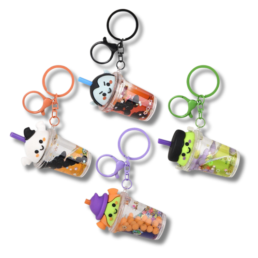Bubble Tea Fidget Kids Play Halloween Keychain - Assorted