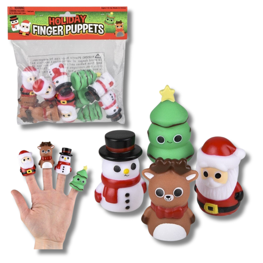 Christmas Themed Finger Puppet For Kids In Bulk - Assorted